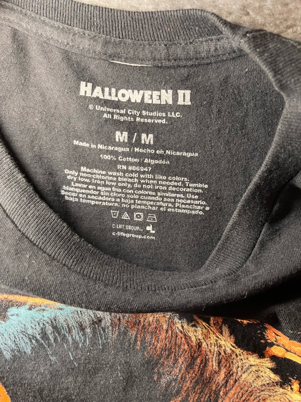 Halloween II Graphic Tee - Black with Orange & White Print - Picture 2 of 6